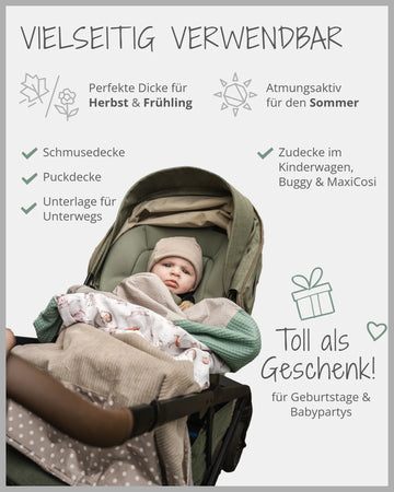 Babydecke Märchenwald 70x100 cm | Handarbeit