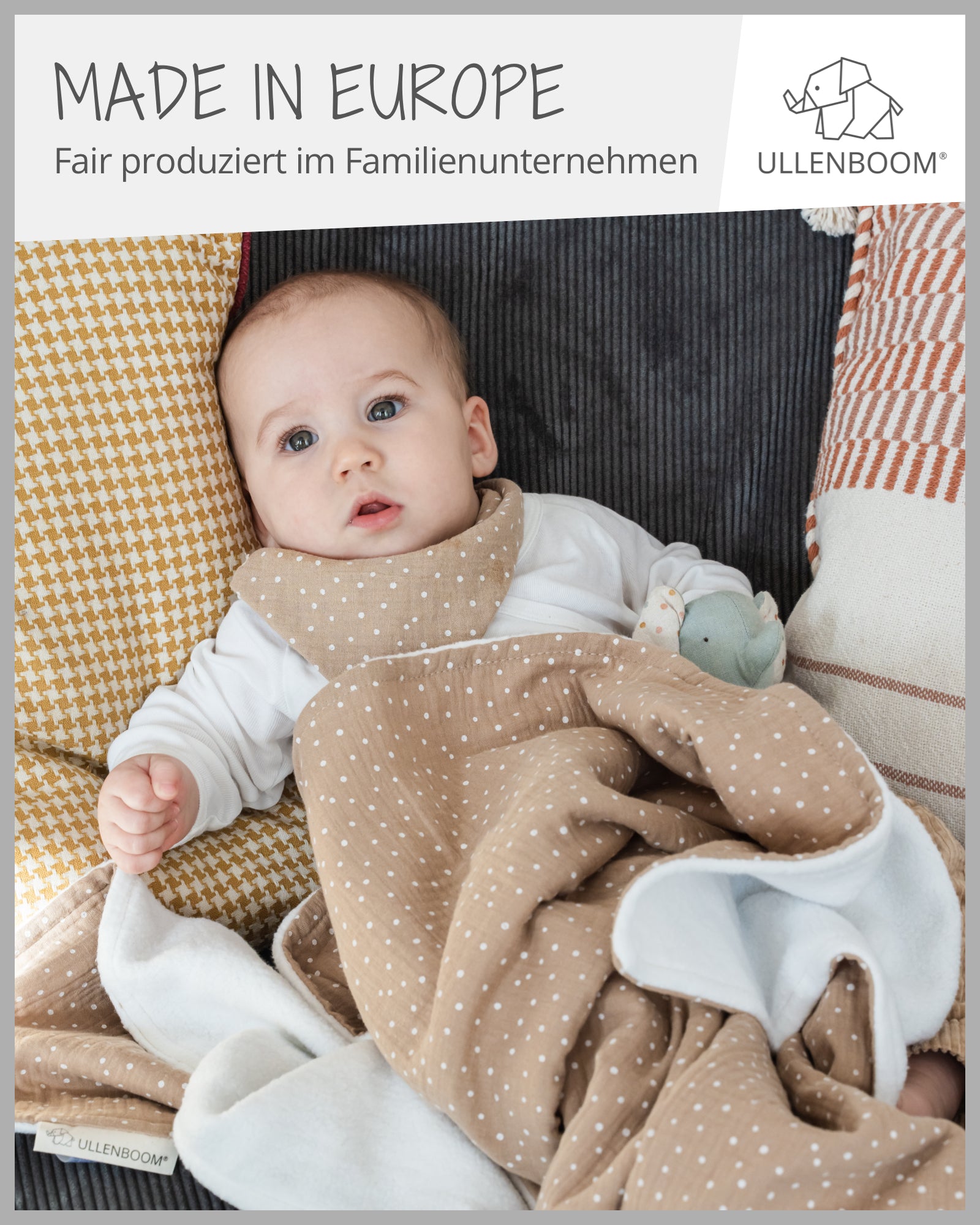 Babydecke Musselin Grau