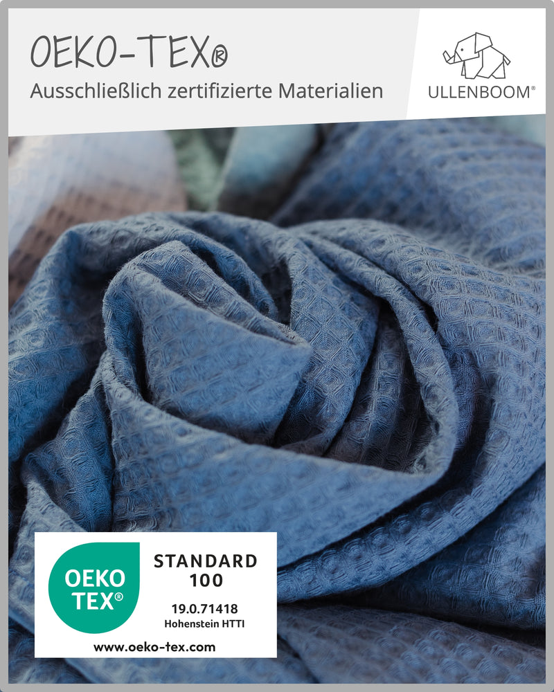 Babydecke Waffelpiqué Blau-ULLENBOOM Baby