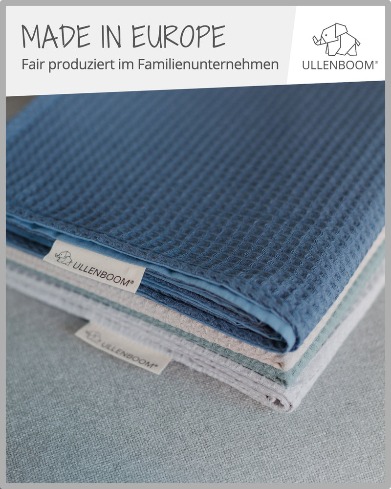 Babydecke Waffelpiqué Blau-ULLENBOOM Baby