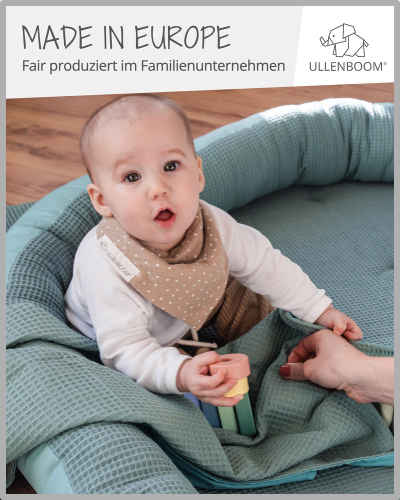 Babydecke Waffelpiqué Salbeigrün-ULLENBOOM Baby