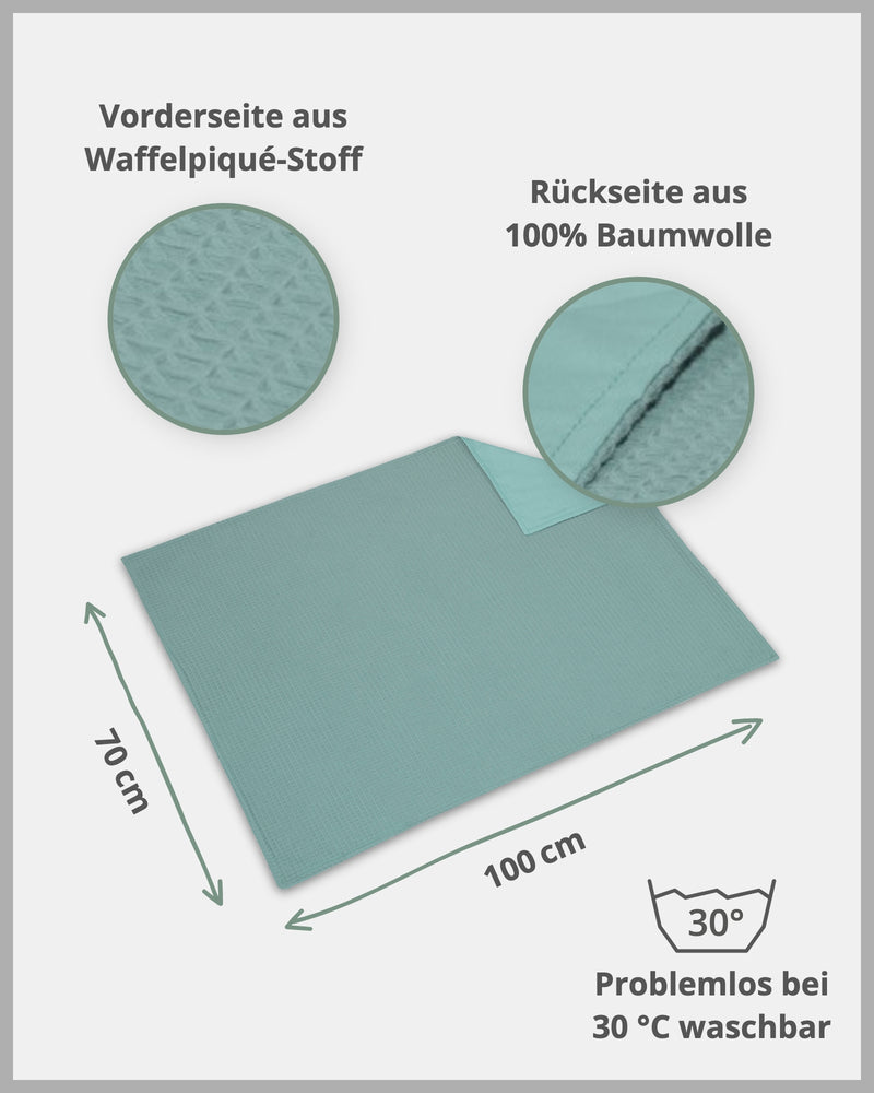 Babydecke Waffelpiqué Salbeigrün-ULLENBOOM Baby