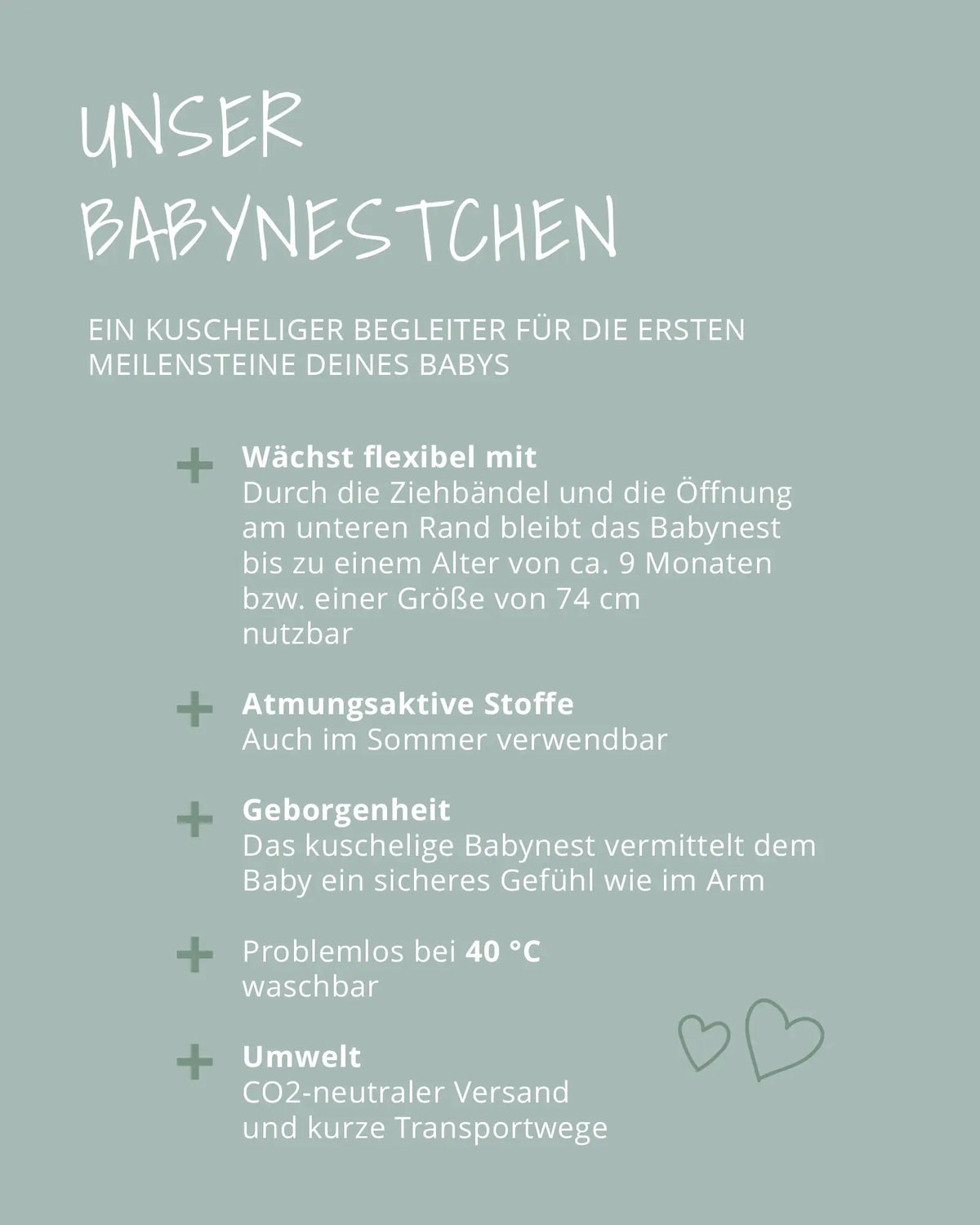 Vorteile des ULLENBOOM Babynests auf einen Blick