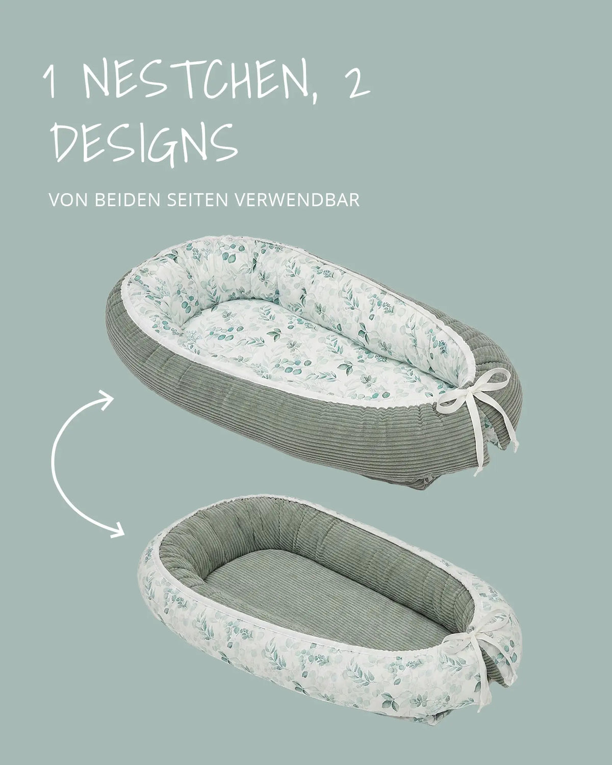 Das Babynest ist wendbar und von beiden Seiten nutzbar