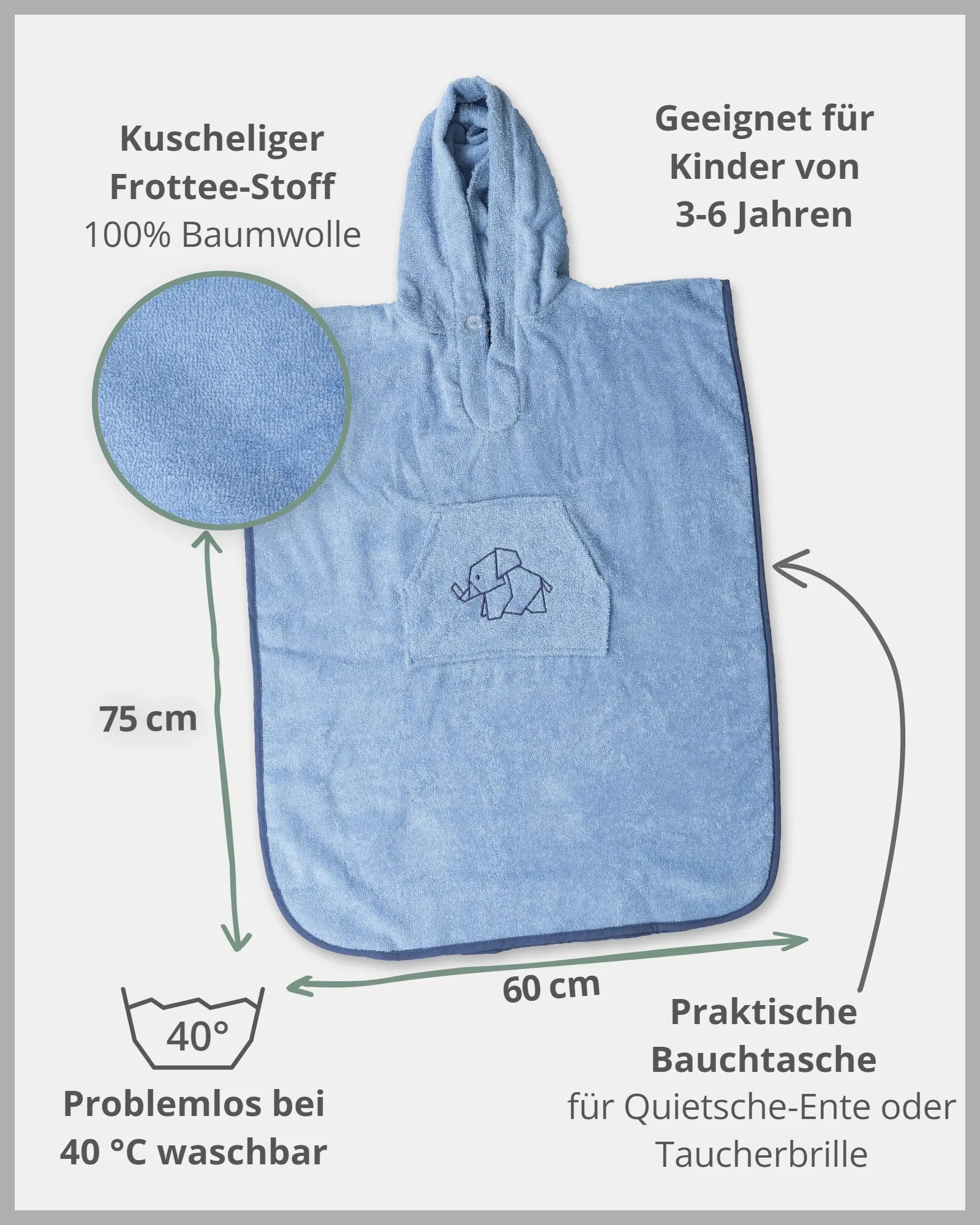 Badeponcho BLAU