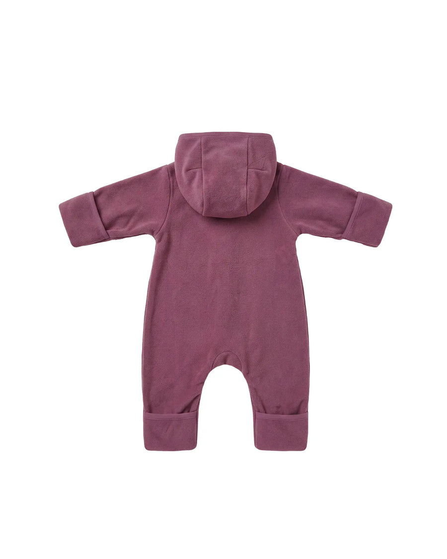 Baumwoll-Fleece Overall Beere – Freisteller hinten