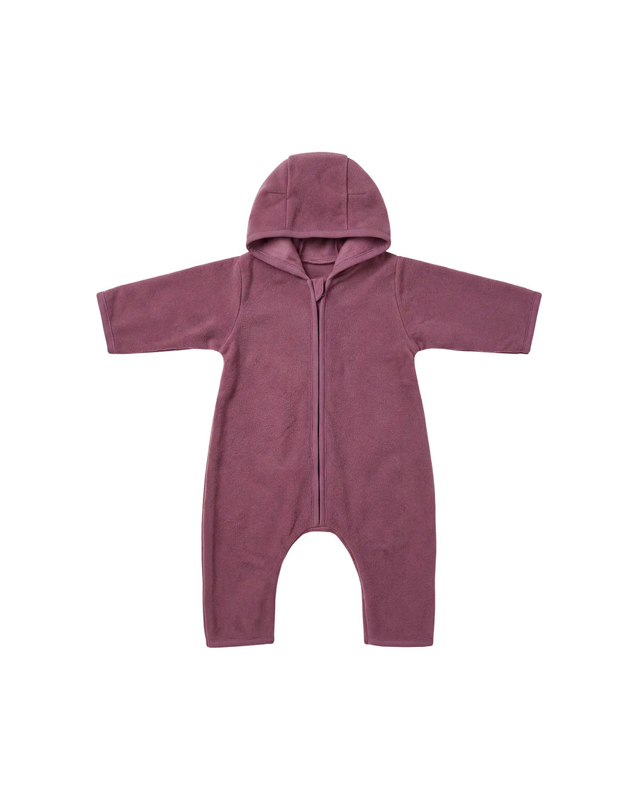 Baumwoll-Fleece Overall Beere – Freisteller vorne