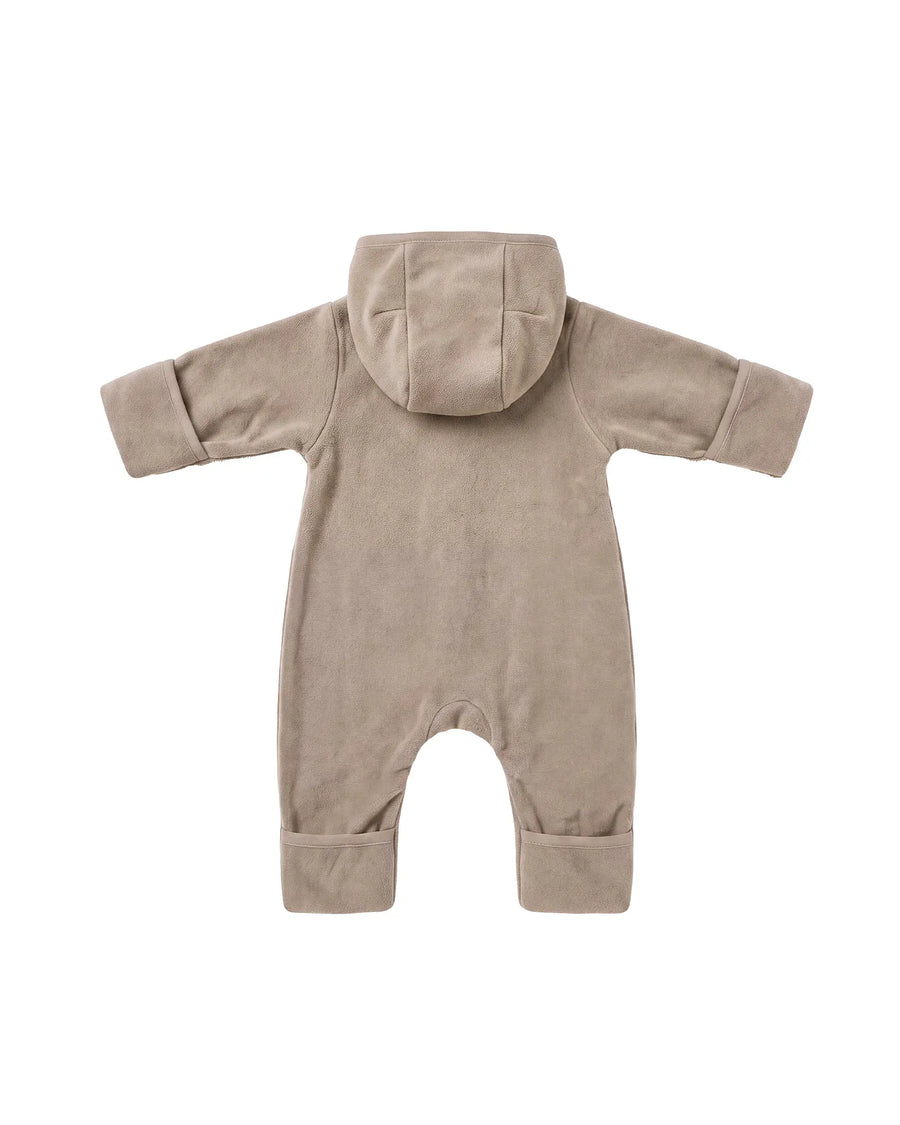 Baumwoll-Fleece Overall Hafer Beige – Freisteller hinten