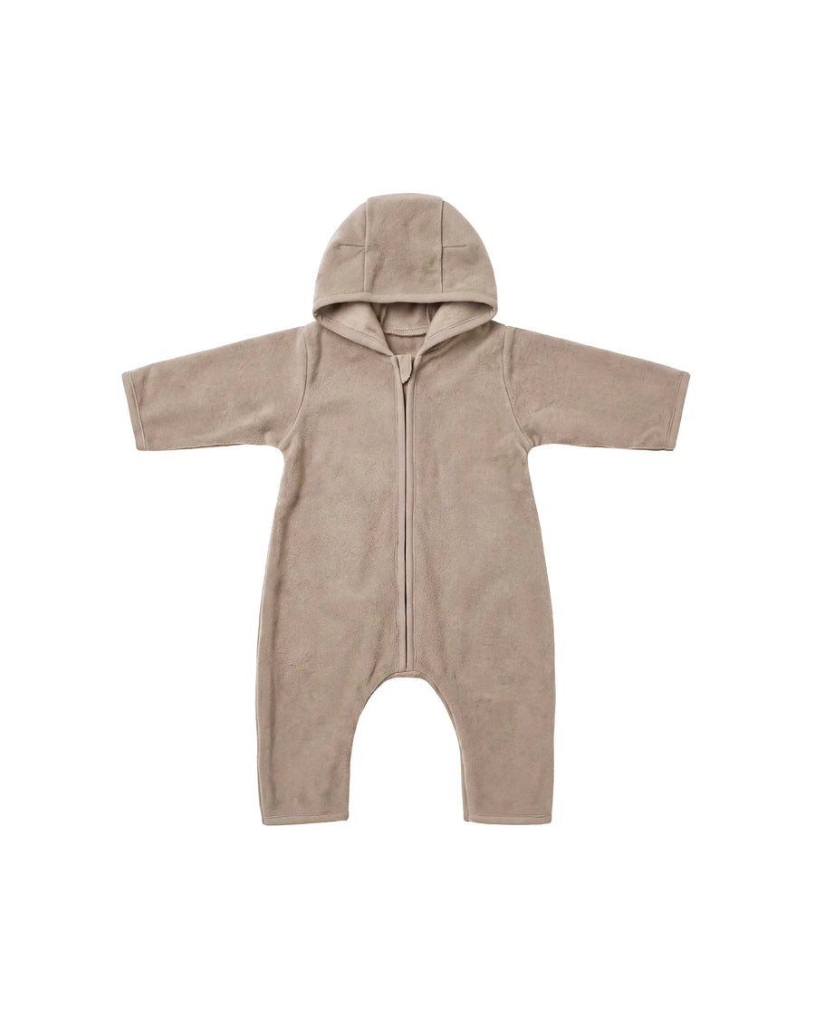 Baumwoll-Fleece Overall Hafer Beige – Freisteller vorne