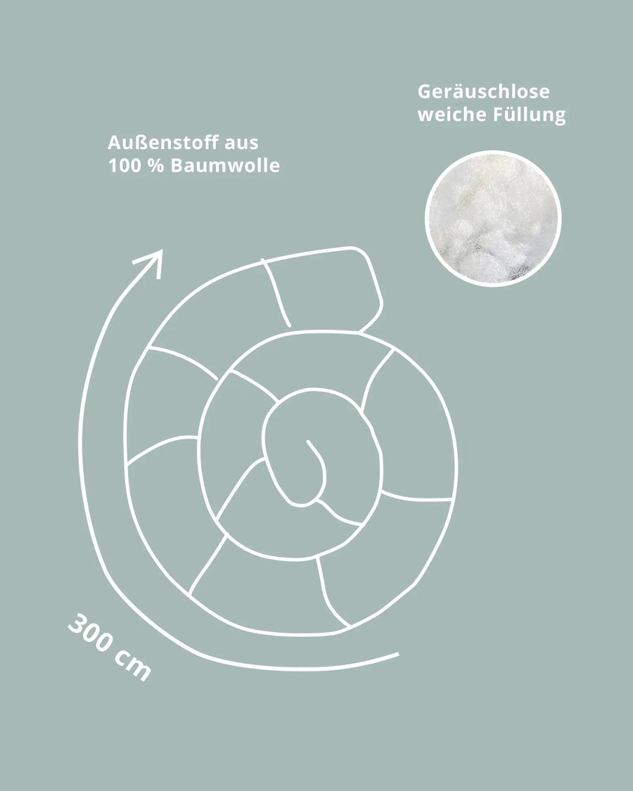 Bettschlange Safari in 300 cm Länge, Außenstoff 100 % Baumwolle