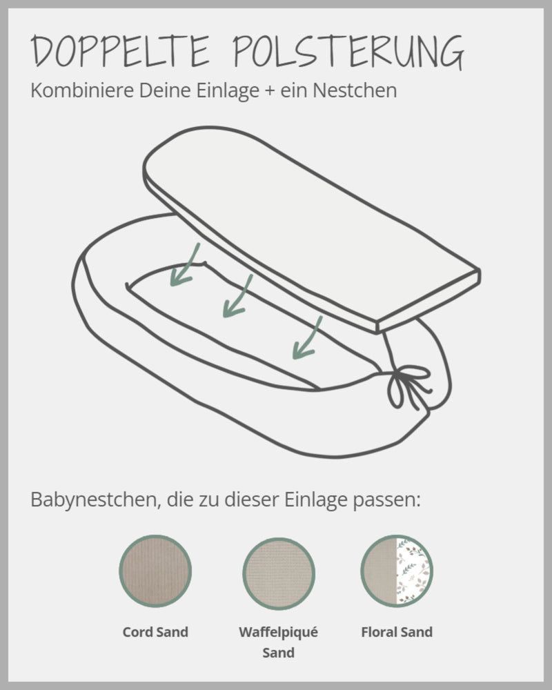 Babynest Zusatz-Polster FLORAL SAND-ULLENBOOM Baby