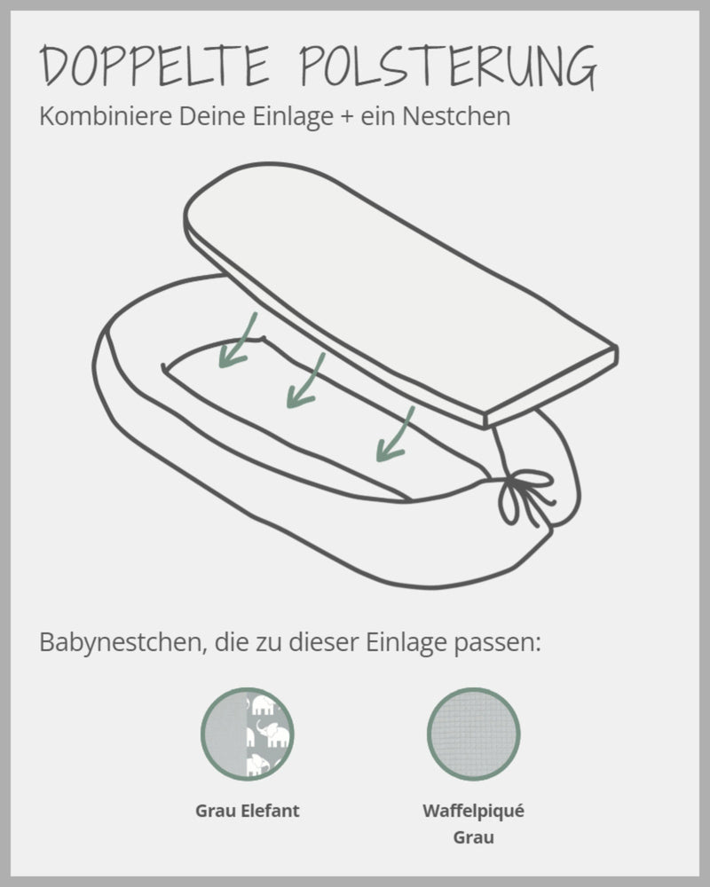 Babynest Zusatz-Polster ELEFANT-ULLENBOOM Baby