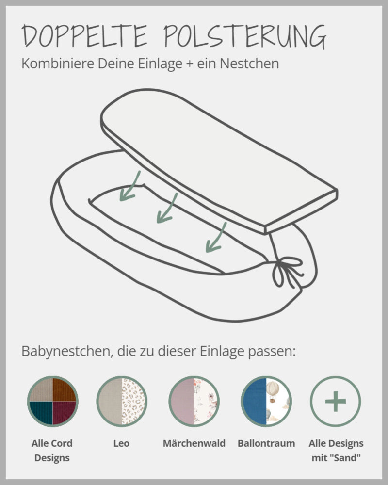 Babynest Zusatz-Polster Waffelpiqué SAND-ULLENBOOM Baby