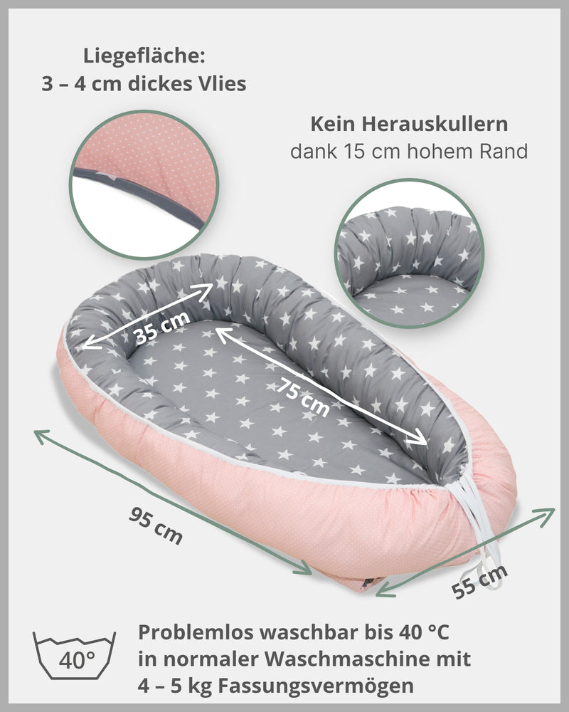 Babynest Rosa Grau-ULLENBOOM Baby