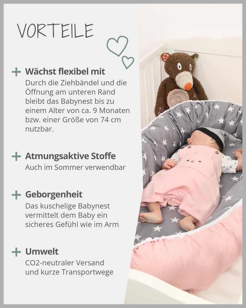 Babynest Rosa Grau-ULLENBOOM Baby