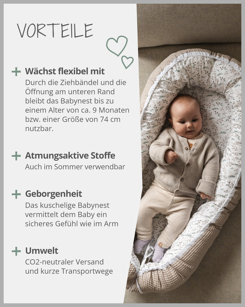 Babynest Floral Sand-ULLENBOOM Baby