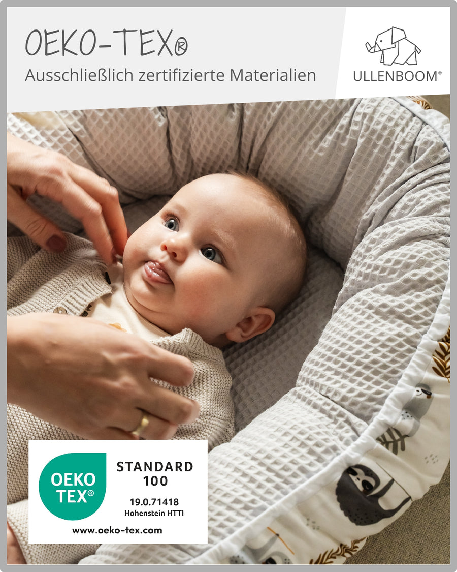 Babynest Grau Faultiere-ULLENBOOM Baby