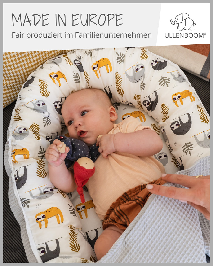 Babynest Grau Faultiere-ULLENBOOM Baby