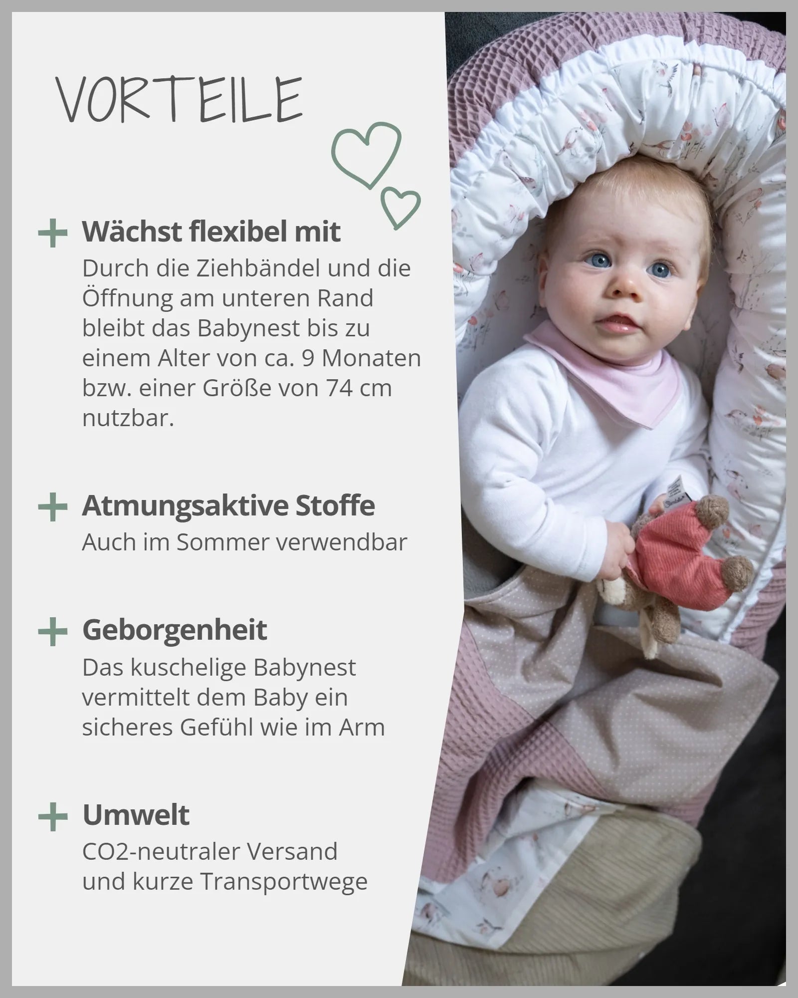 Babynest MÄRCHENWALD-Babynest, bett, cocoon, daybed, groß, Kuschelnest, Märchenwald, nestchen, NEU, Schlafen & Kuscheln, tagesbett, Waffelpiqué Motiv, xxl_ULLENBOOM® Baby