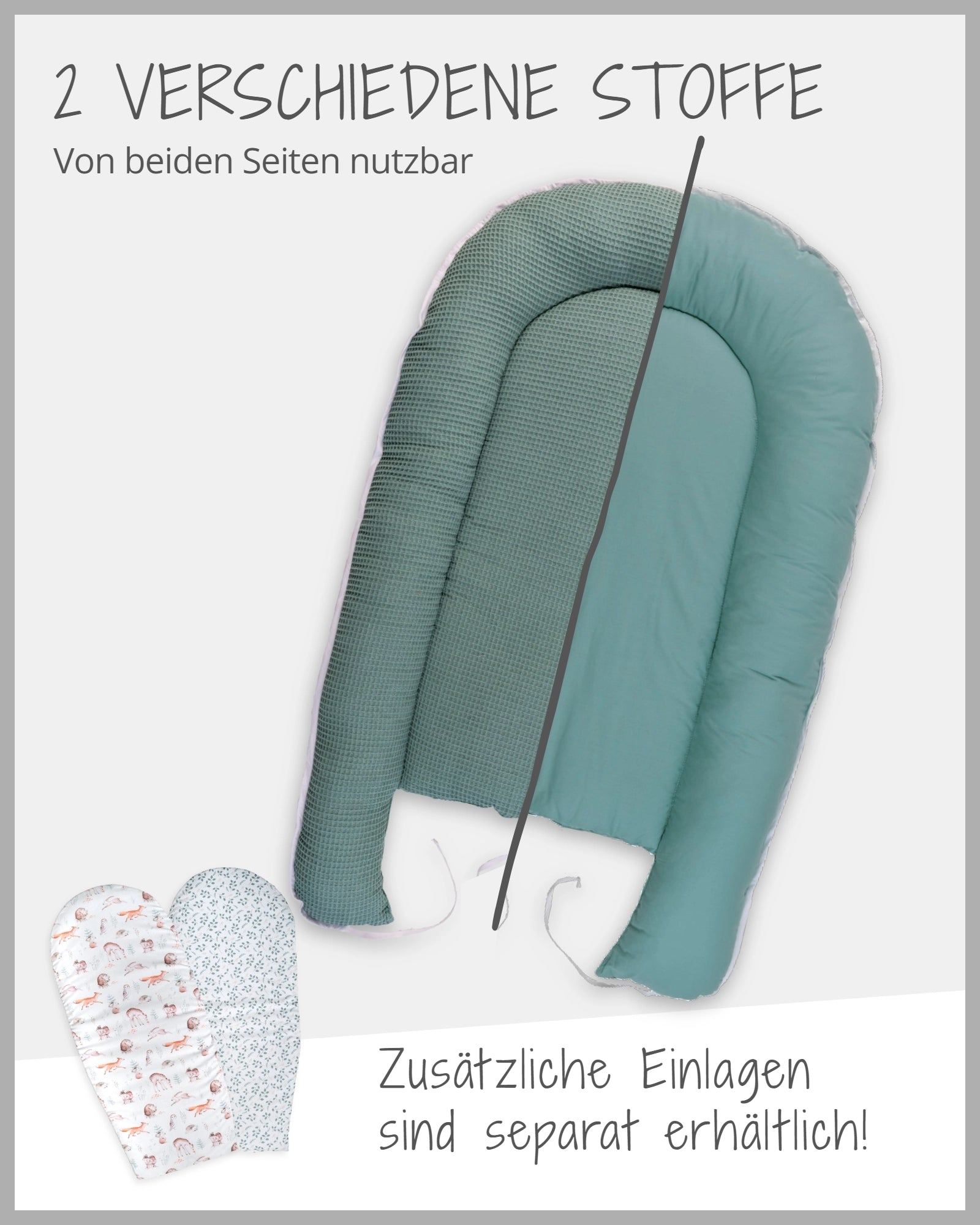 Babynest Waffelpiqué SALBEIGRÜN