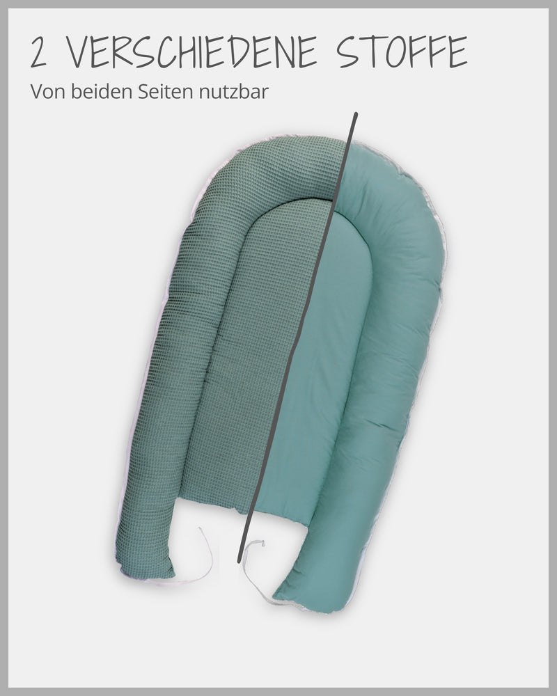 Babynest Waffelpiqué Salbeigrün-ULLENBOOM Baby