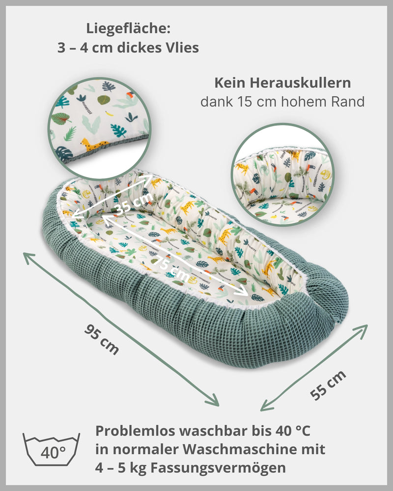 Babynest Salbeigrün Regenwald-ULLENBOOM Baby