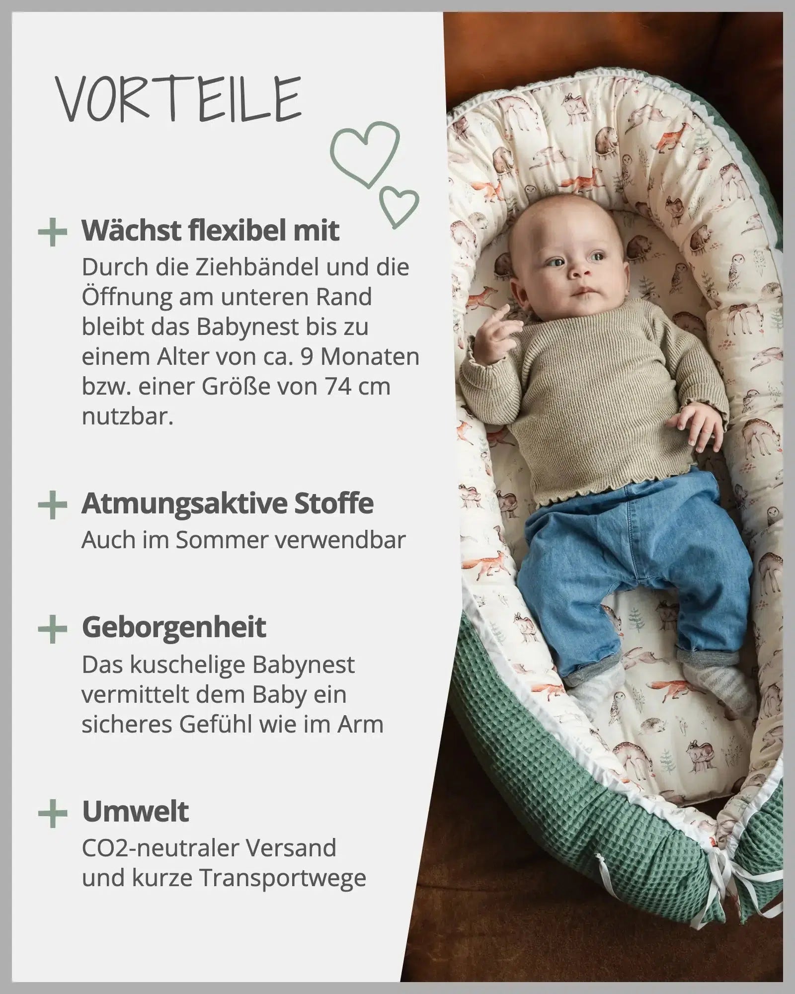 Babynest WALDFREUNDE-ULLENBOOM Baby-55 x 95 cm-ULLENBOOM Baby