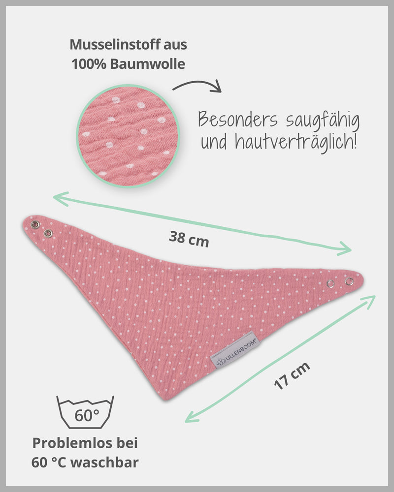 Dreieckstuch Musselin Rosa-Halstücher-ULLENBOOM Baby