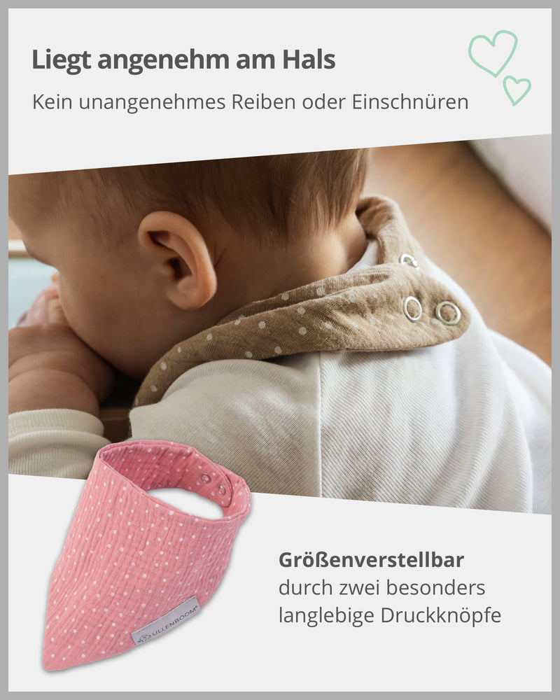 Dreieckstuch Musselin Rosa-Halstücher-ULLENBOOM Baby