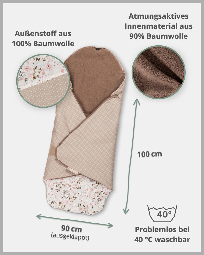 Einschlagdecke ROSA BLÜTEN-ULLENBOOM Baby
