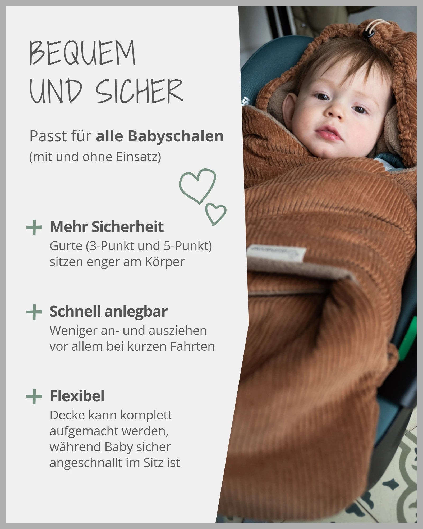 Einschlagdecke CORD CARAMEL-ULLENBOOM Baby