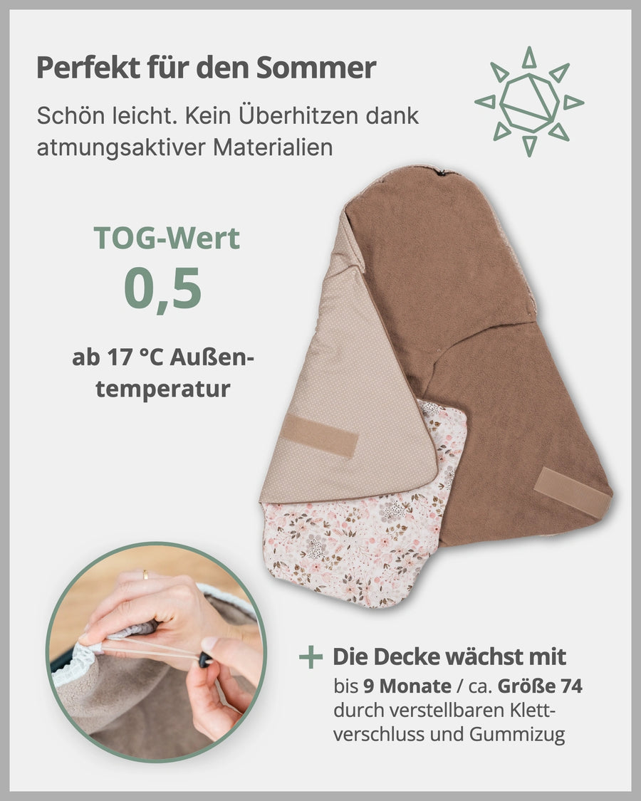 Einschlagdecke ROSA BLÜTEN-ULLENBOOM Baby