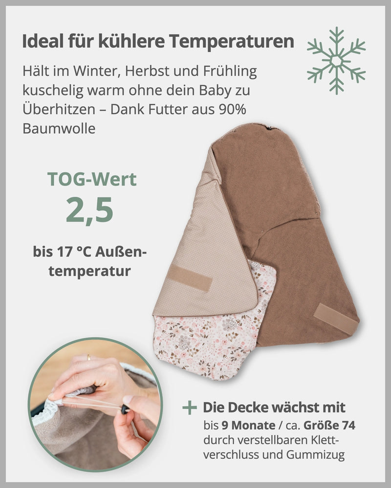 Einschlagdecke ROSA BLÜTEN-ULLENBOOM Baby