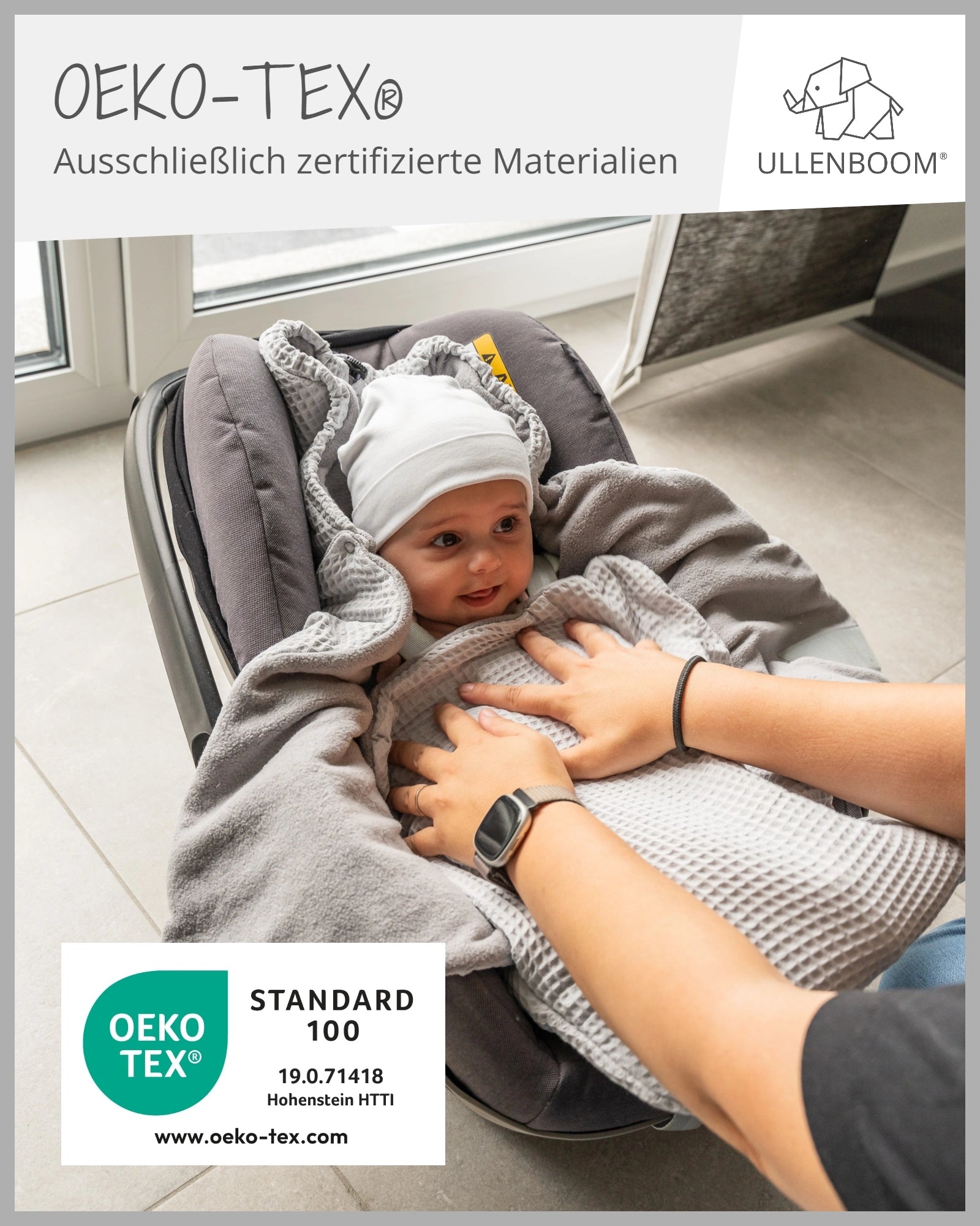 Einschlagdecke Waffelpiqué GRAU-ULLENBOOM Baby