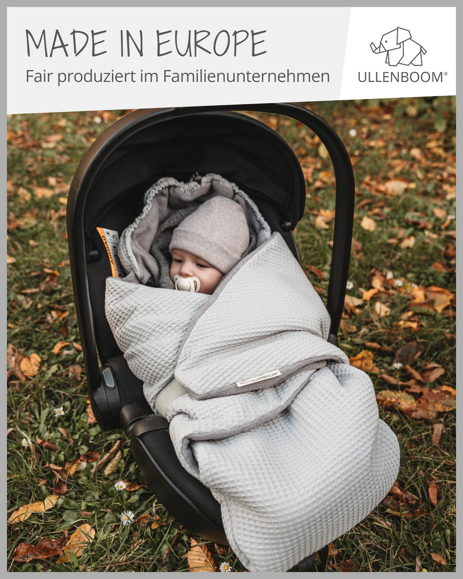 Einschlagdecke Waffelpiqué Grau-ULLENBOOM Baby