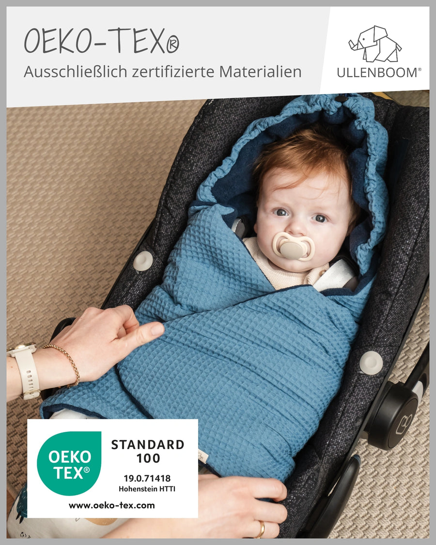 Einschlagdecke Blau Wale-ULLENBOOM Baby