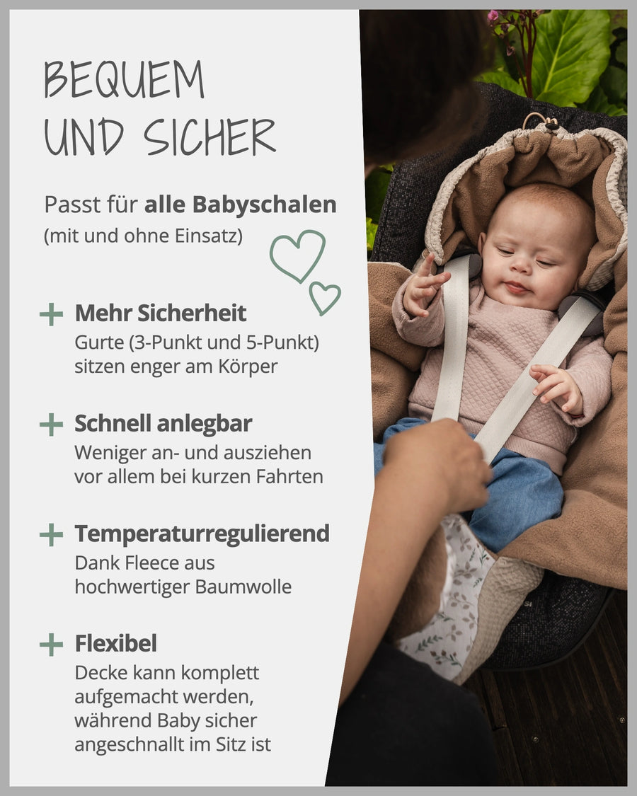 Einschlagdecke Floral Sand-ULLENBOOM Baby