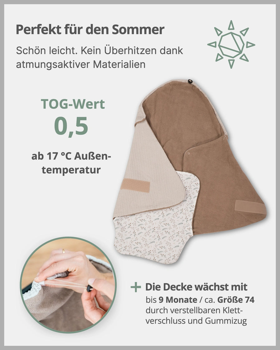 Einschlagdecke Floral Sand-ULLENBOOM Baby