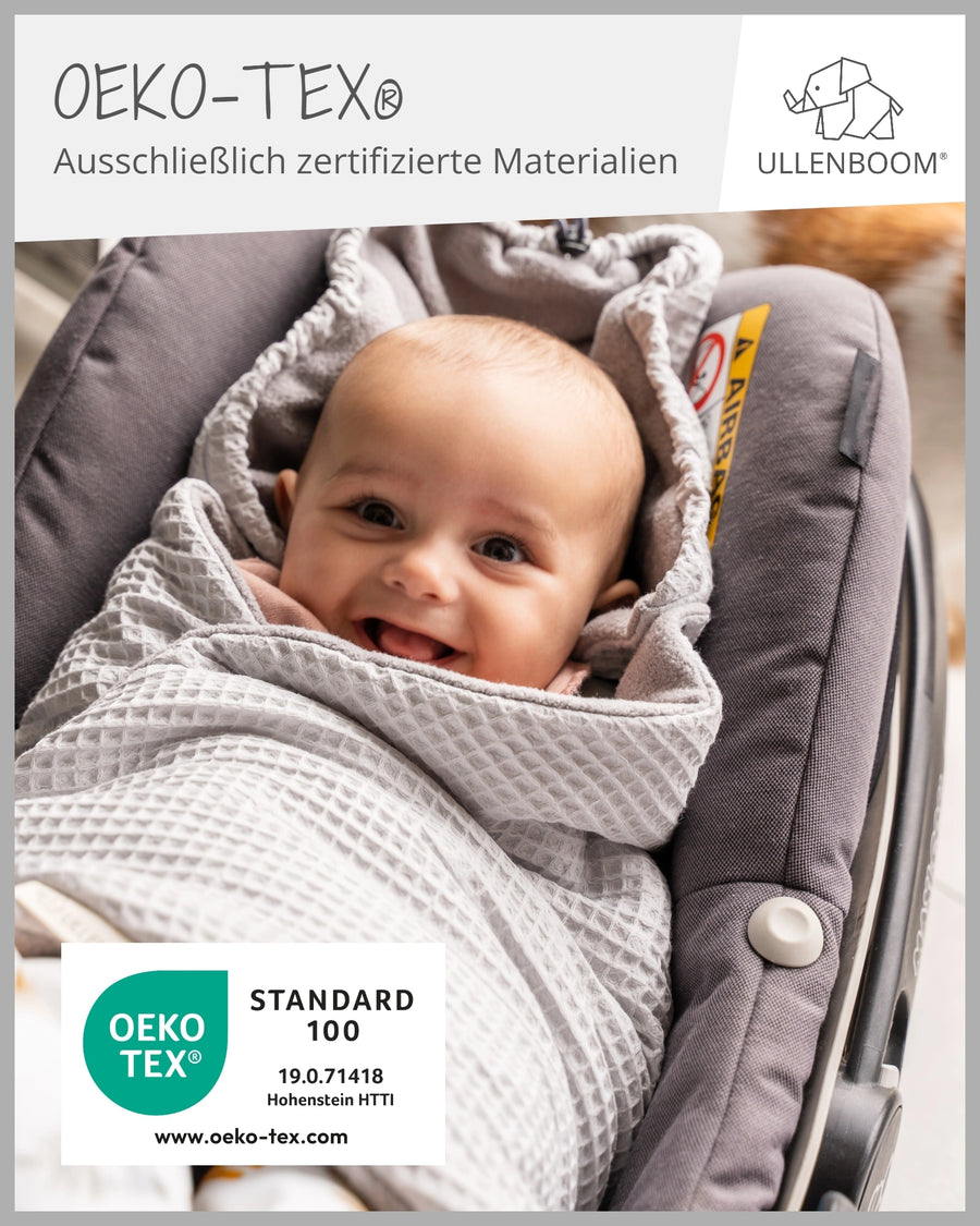 Einschlagdecke Grau Faultiere-ULLENBOOM Baby