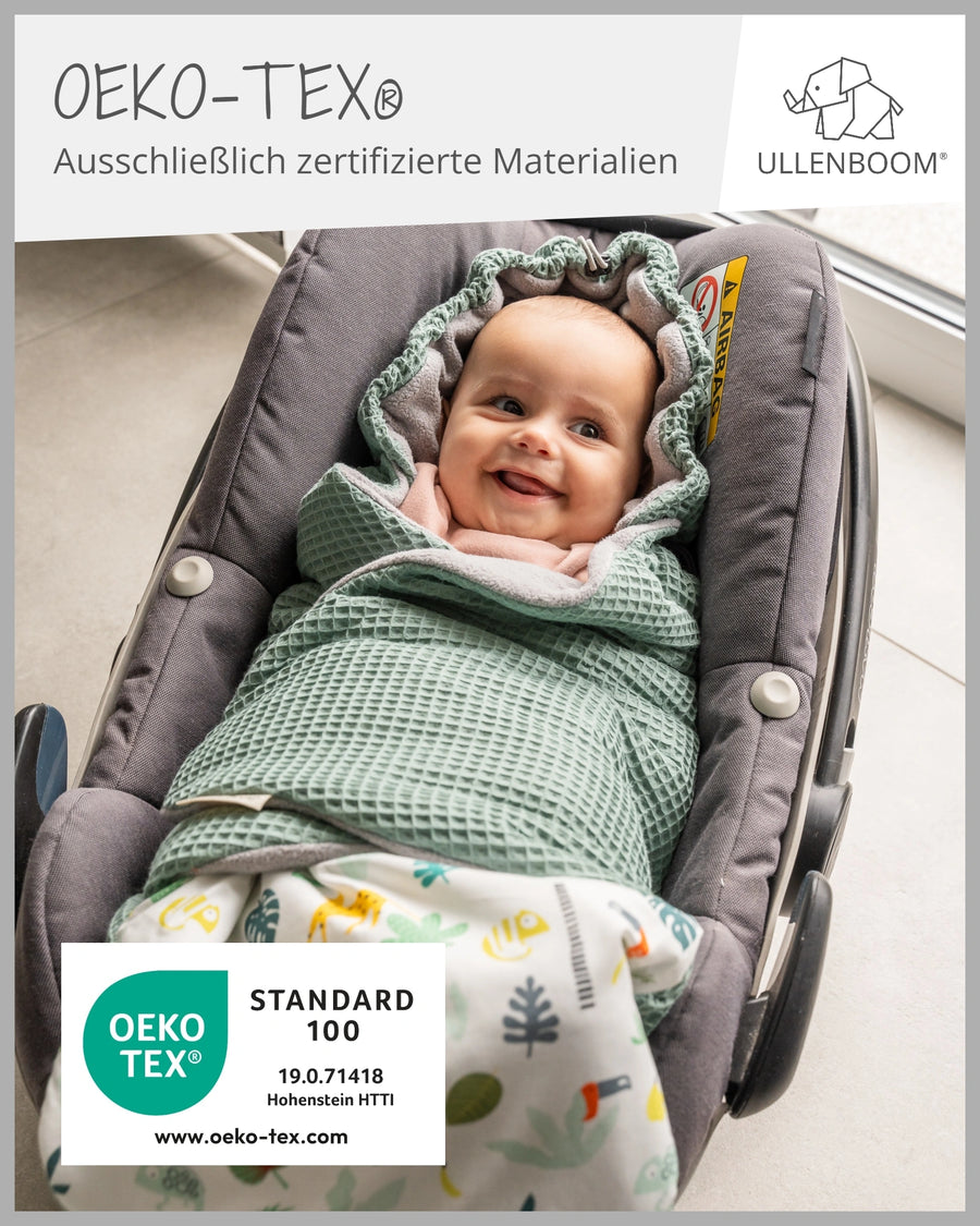 Einschlagdecke Salbeigrün Regenwald-ULLENBOOM Baby