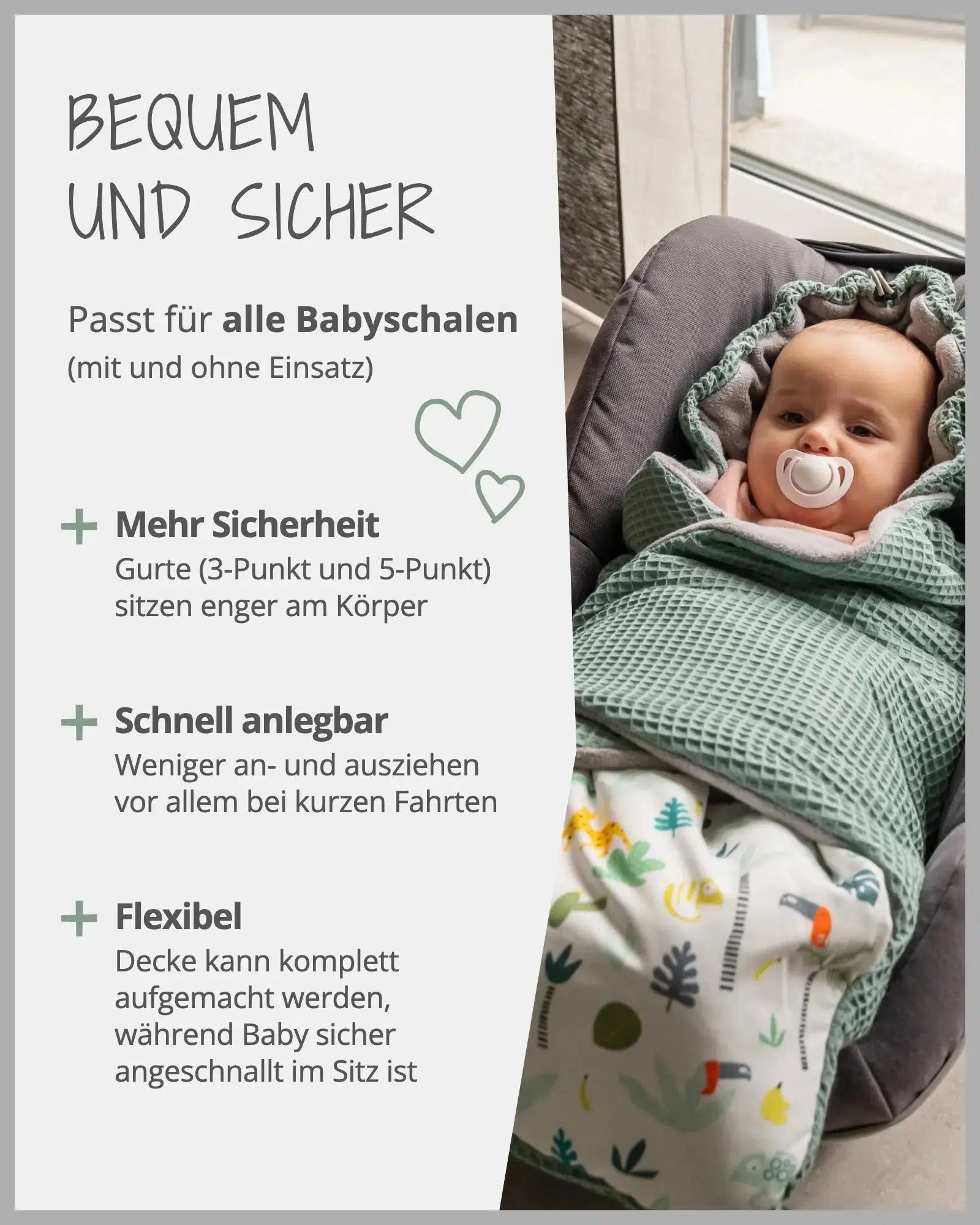 Einschlagdecke SALBEIGRÜN REGENWALD-ULLENBOOM Baby-ULLENBOOM Baby