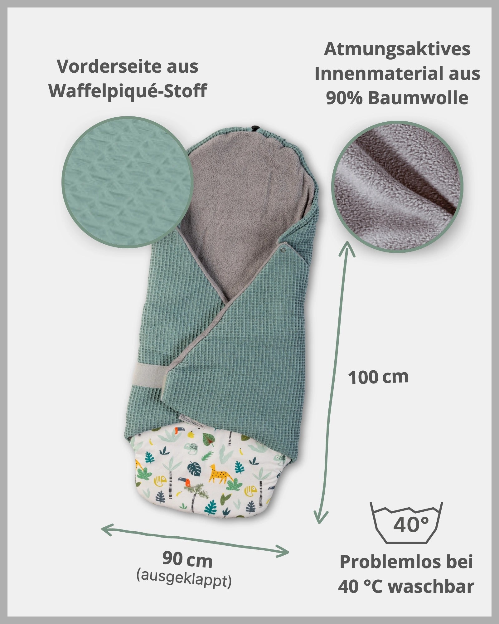 Einschlagdecke SALBEIGRÜN REGENWALD-ULLENBOOM Baby