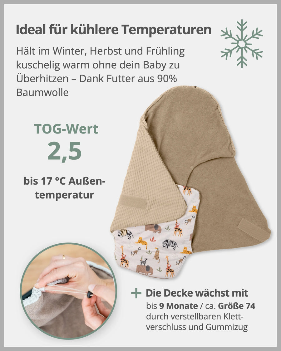 Einschlagdecke Sand Savanne-ULLENBOOM Baby