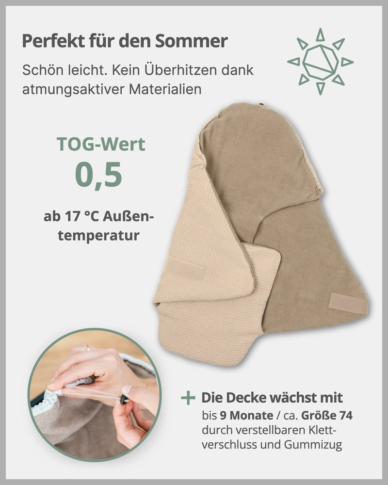 Einschlagdecke Waffelpiqué Sand-ULLENBOOM Baby