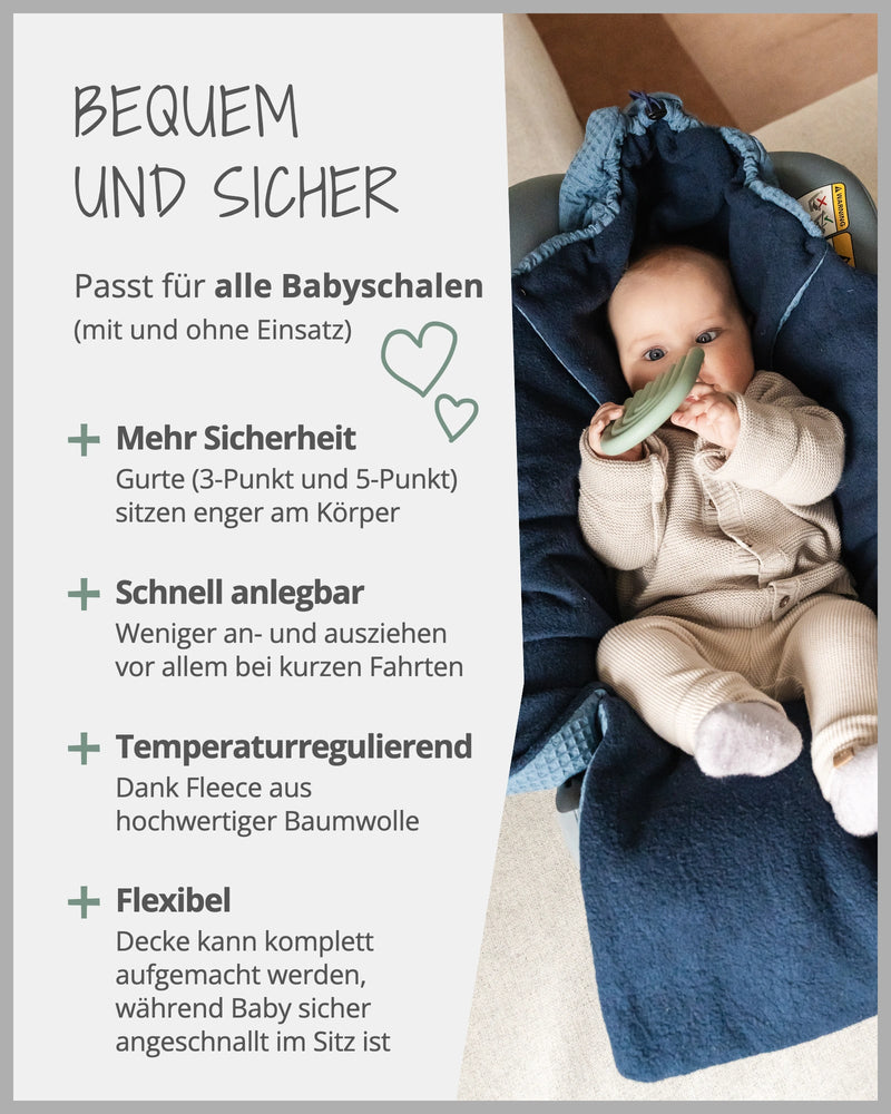 Einschlagdecke Waffelpiqué Blau-ULLENBOOM Baby