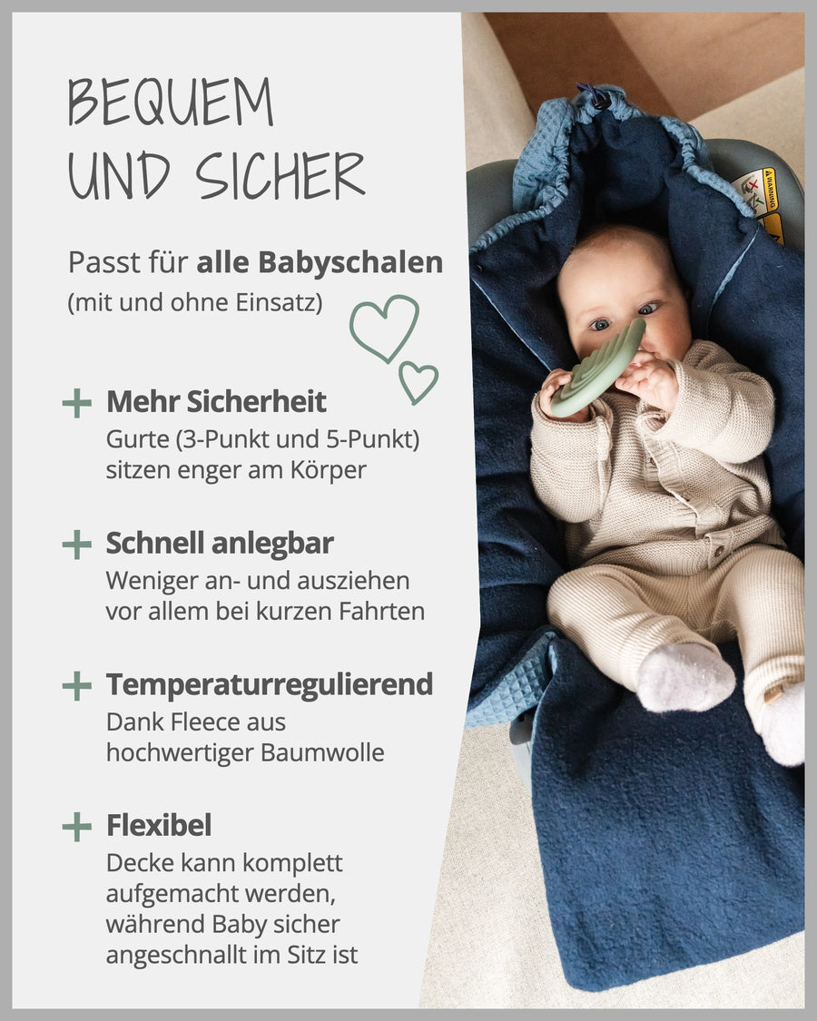 Einschlagdecke Waffelpiqué Blau-ULLENBOOM Baby