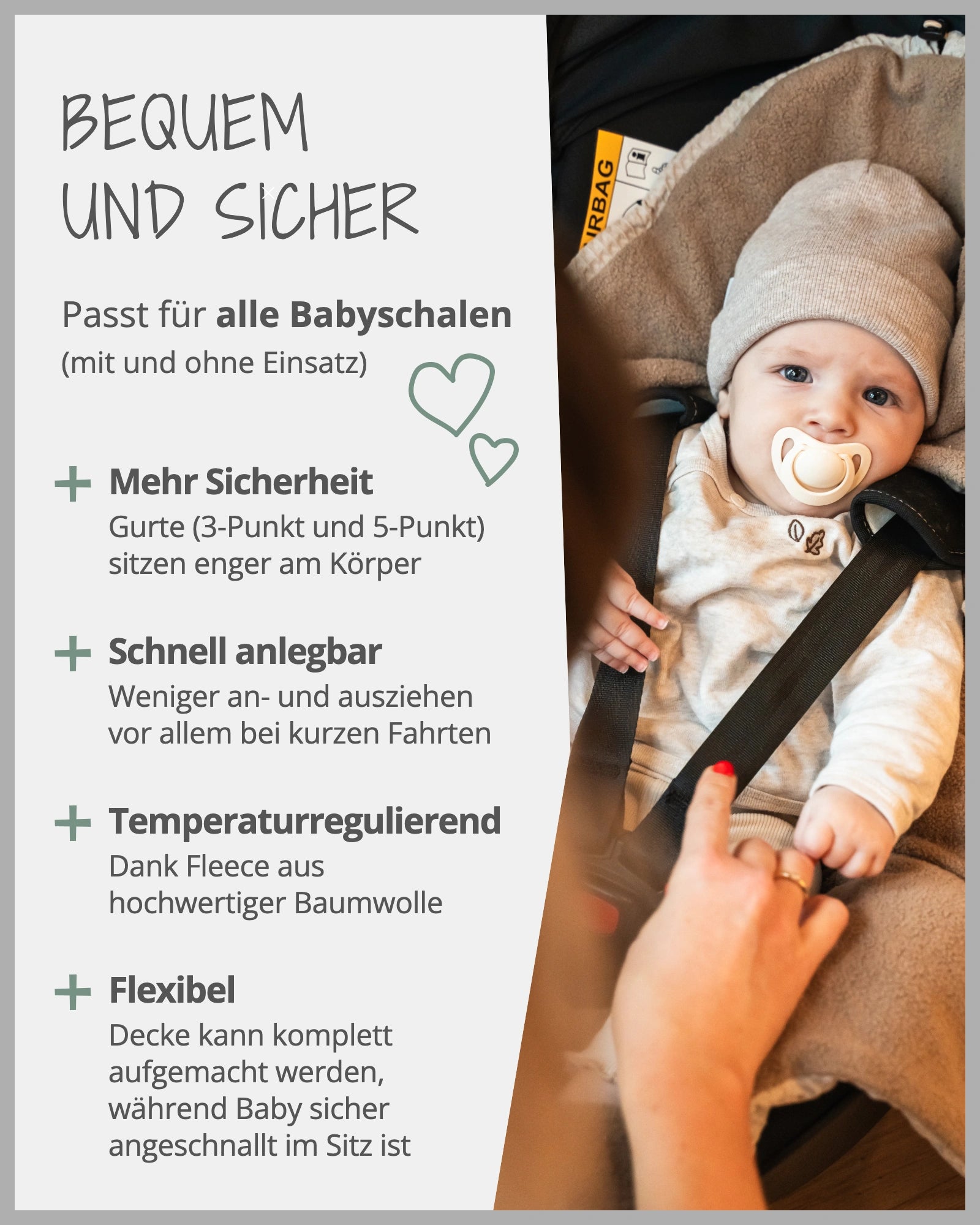 Einschlagdecke Waffelpiqué GRAU-ULLENBOOM Baby