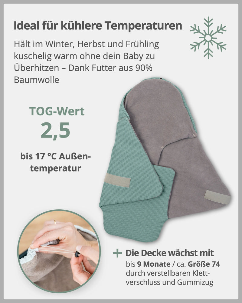 Einschlagdecke Waffelpiqué SALBEIGRÜN-ULLENBOOM Baby