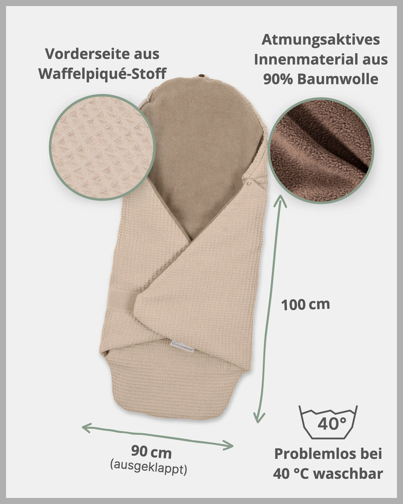Einschlagdecke Waffelpiqué Sand-ULLENBOOM Baby