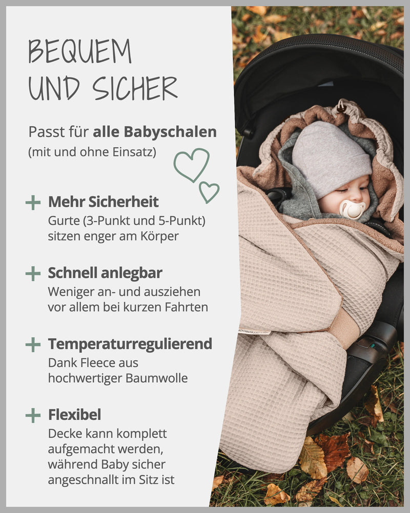 Einschlagdecke Waffelpiqué Sand-ULLENBOOM Baby